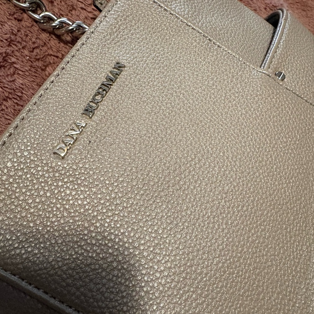 Dana Buchman Beige Leather Shoulder Bag NWOT - Picture 3 of 9